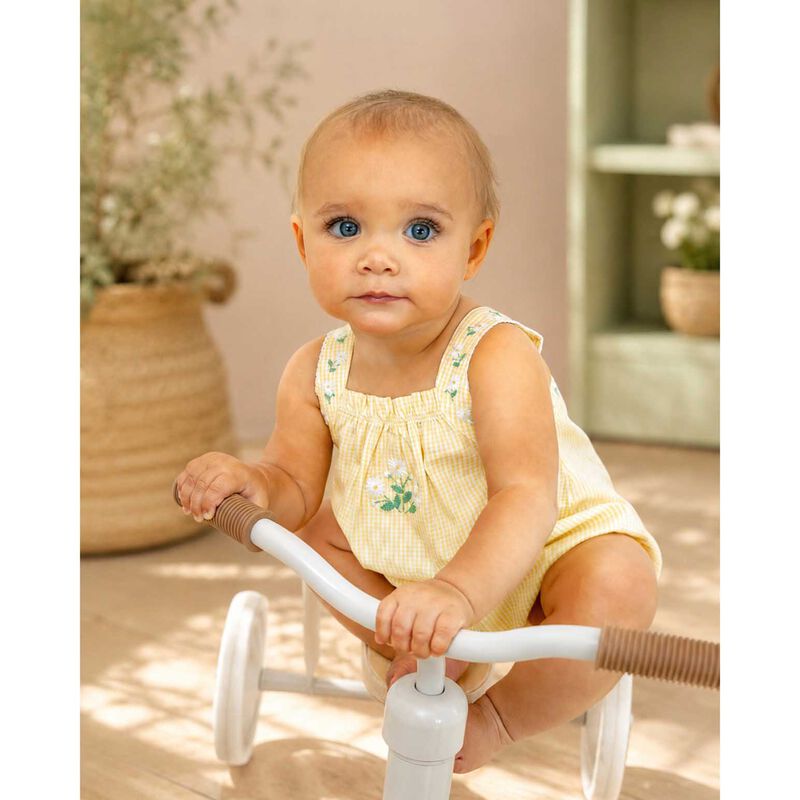 B&eacute;b&eacute; Libby Check Romper W Emb Straps image number 1